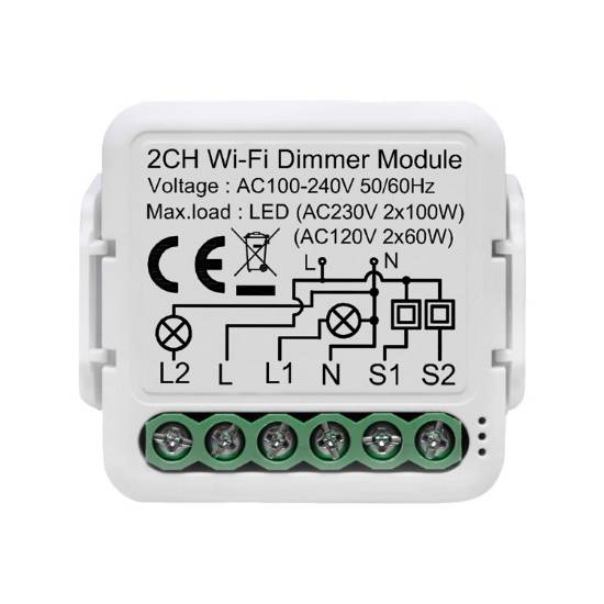 Wi-Fi 2-channel Smart dimmer